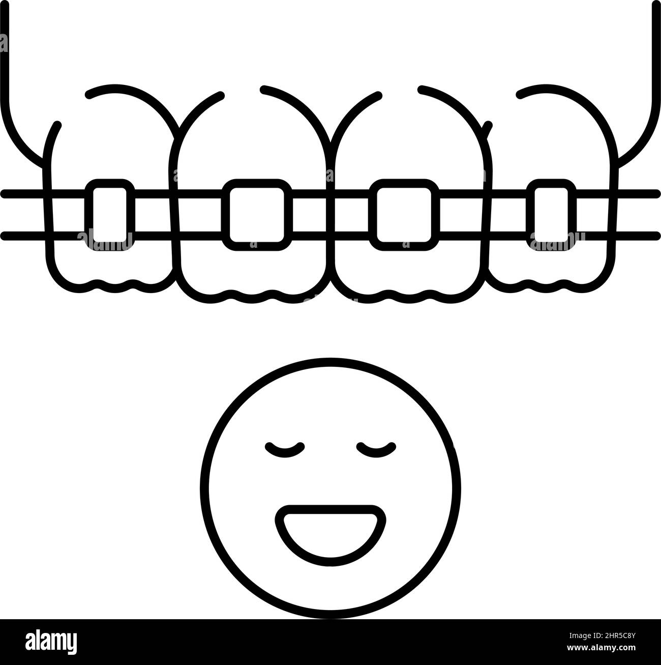 child tooth braces line icon vector illustration Stock Vector Image ...