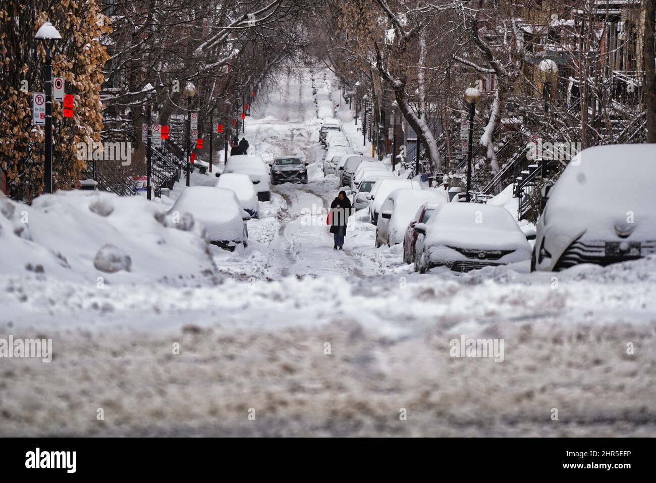 City of Montreal during a cold streak. Stock Photo