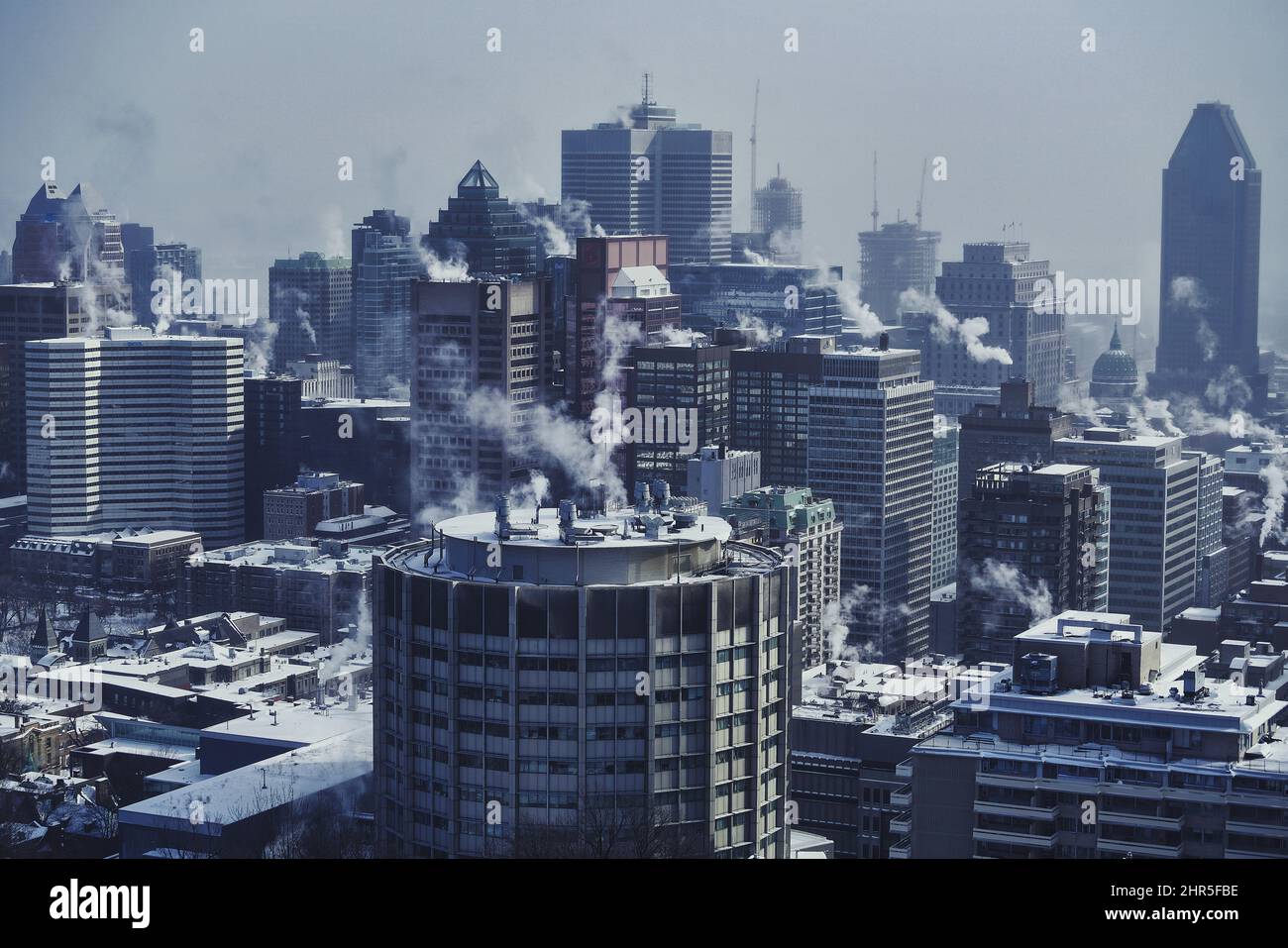 City of Montreal during a cold streak. Stock Photo
