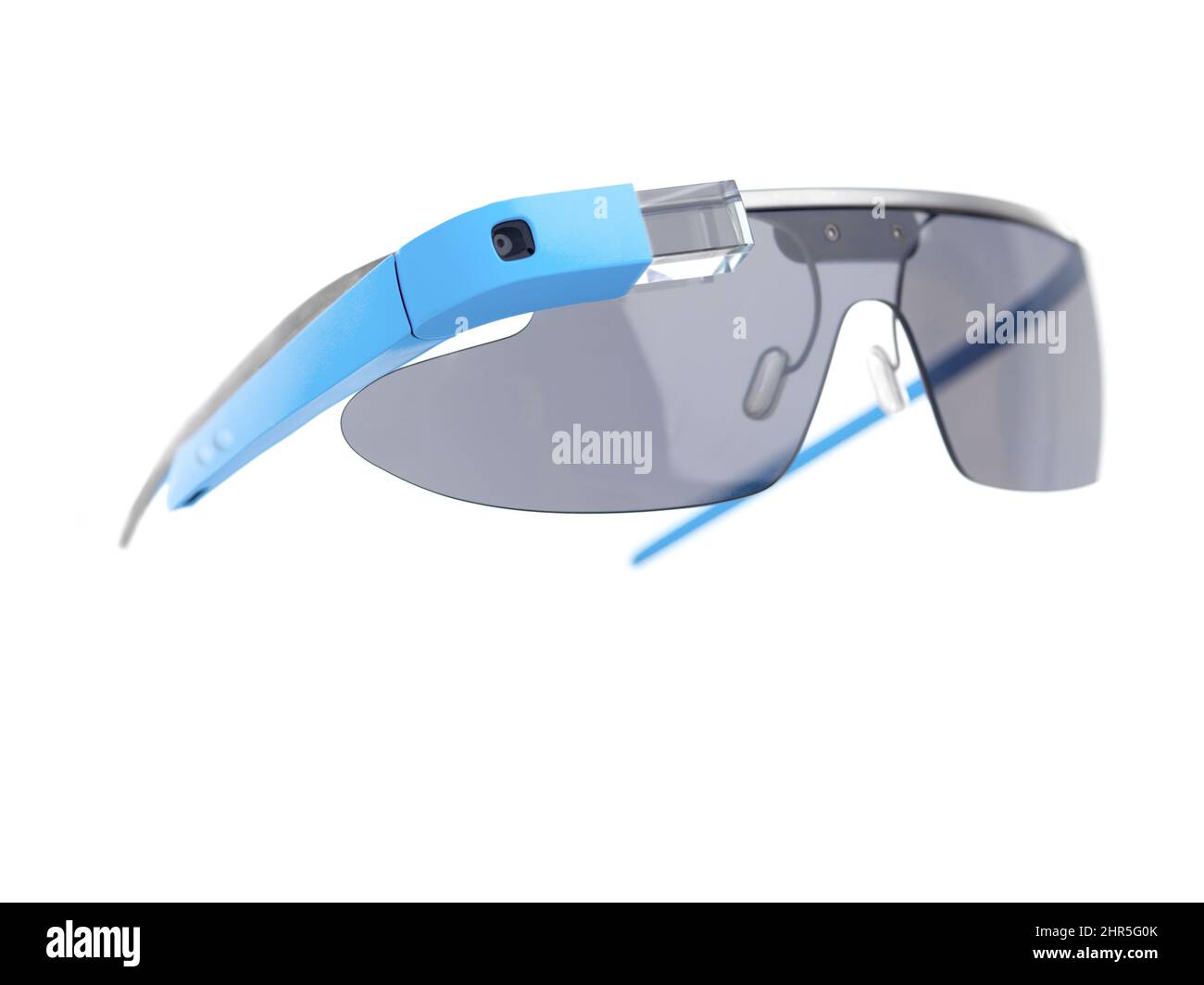 Tomorrows technology now. Closeup shot of smart glasses isolated on white. Stock Photo