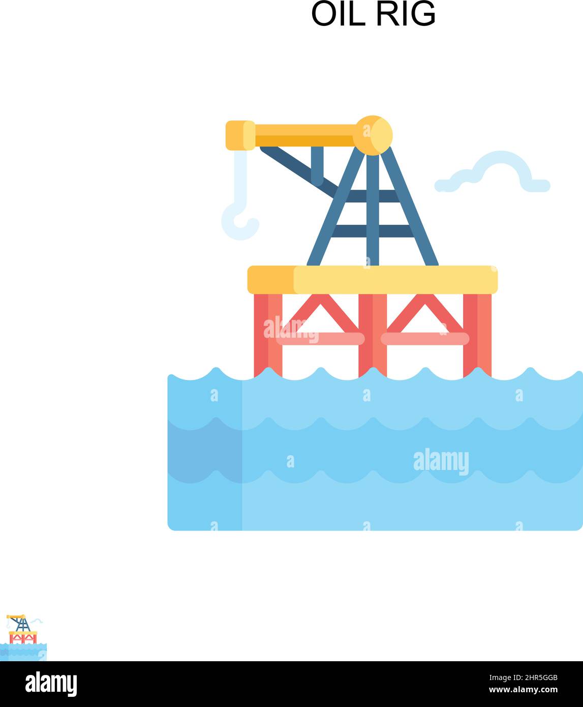 Oil rig Simple vector icon. Illustration symbol design template for web mobile UI element. Stock Vector