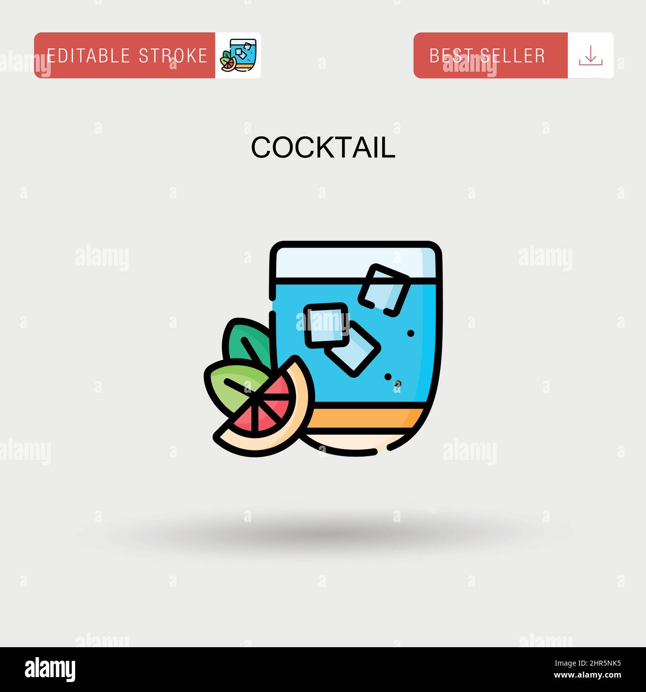 Cocktail Simple vector icon. Stock Vector