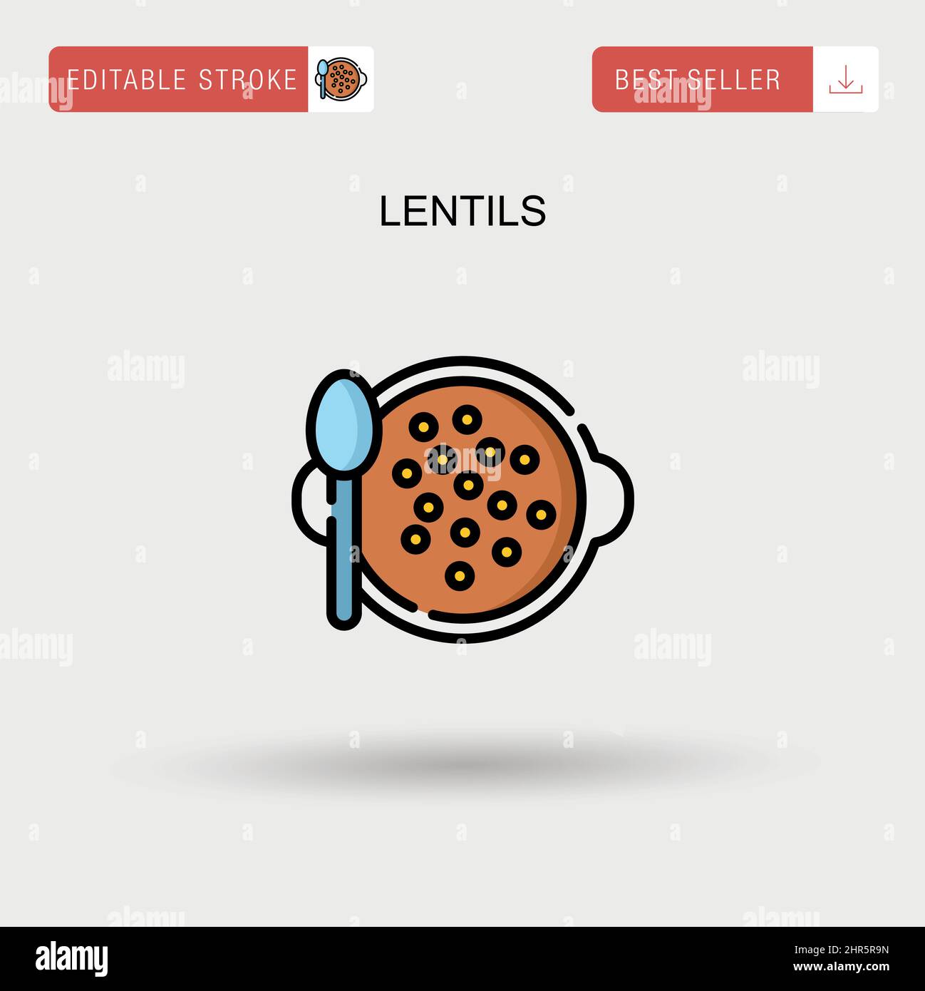 Lentils Simple vector icon. Stock Vector