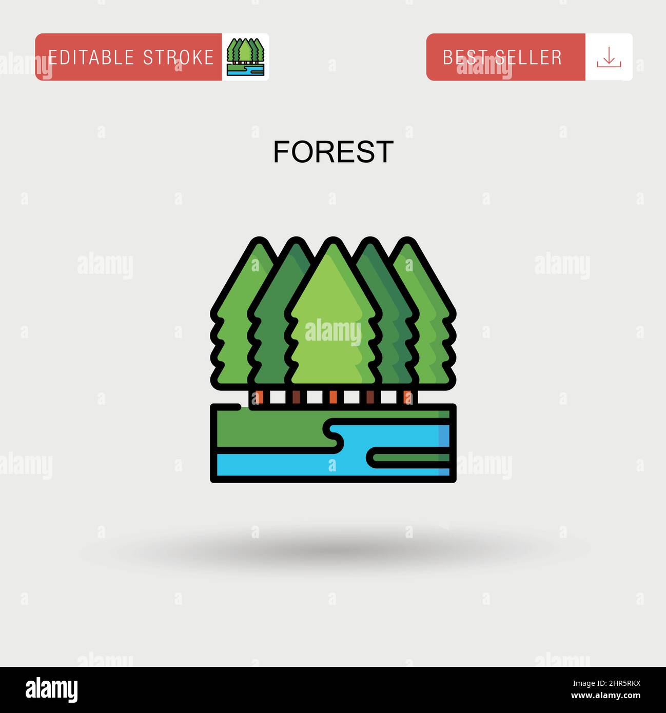 Forest Simple vector icon. Stock Vector