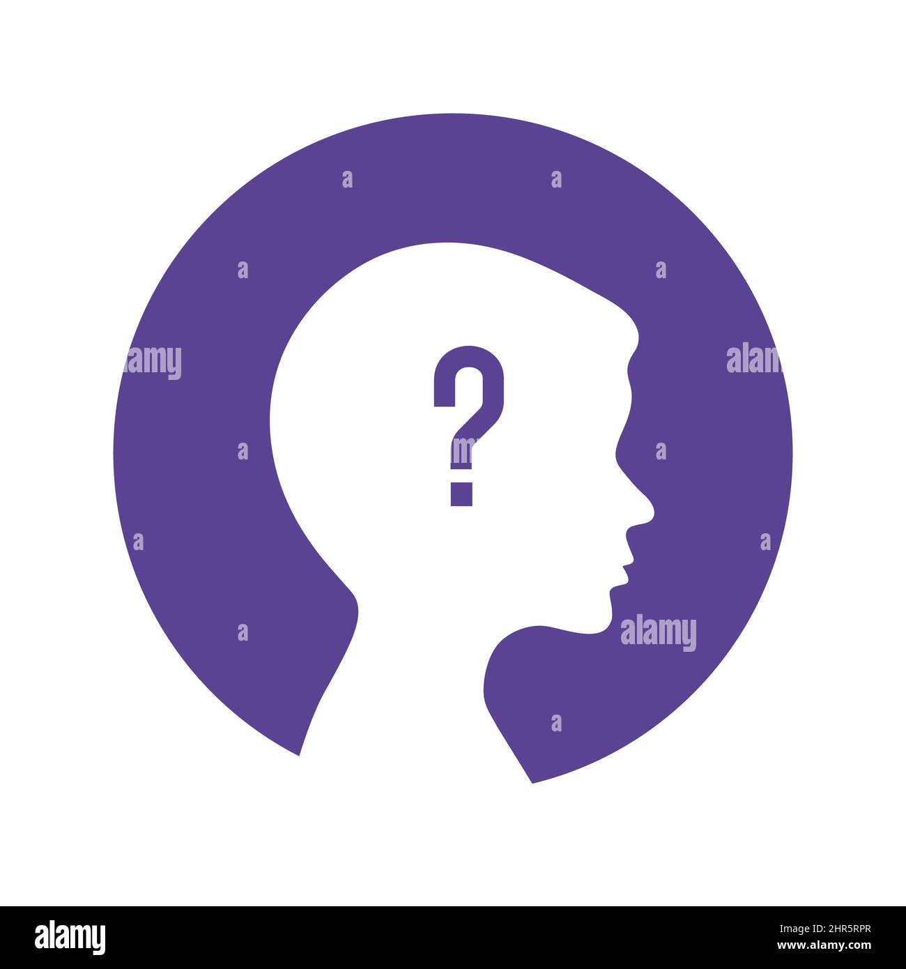 Question boy head icon. Problem solving. The concept of brain activity ...