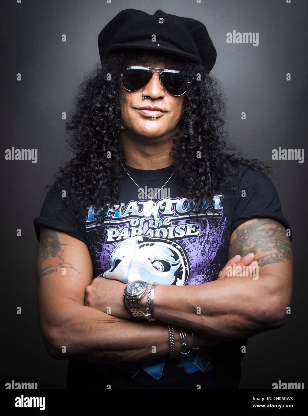 STOCKHOLM 2012-04-24 Slash, Guns N 'Roses former guitarist visiting Sweden  to promote his second solo album. Foto: Pontus Lundahl / SCANPIX / kod  10050 Stock Photo - Alamy