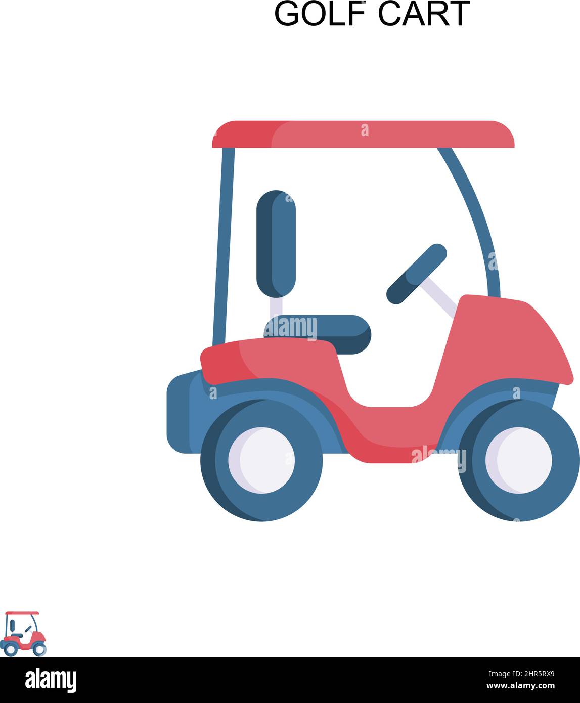 Golf cart Simple vector icon. Illustration symbol design template for web mobile UI element. Stock Vector