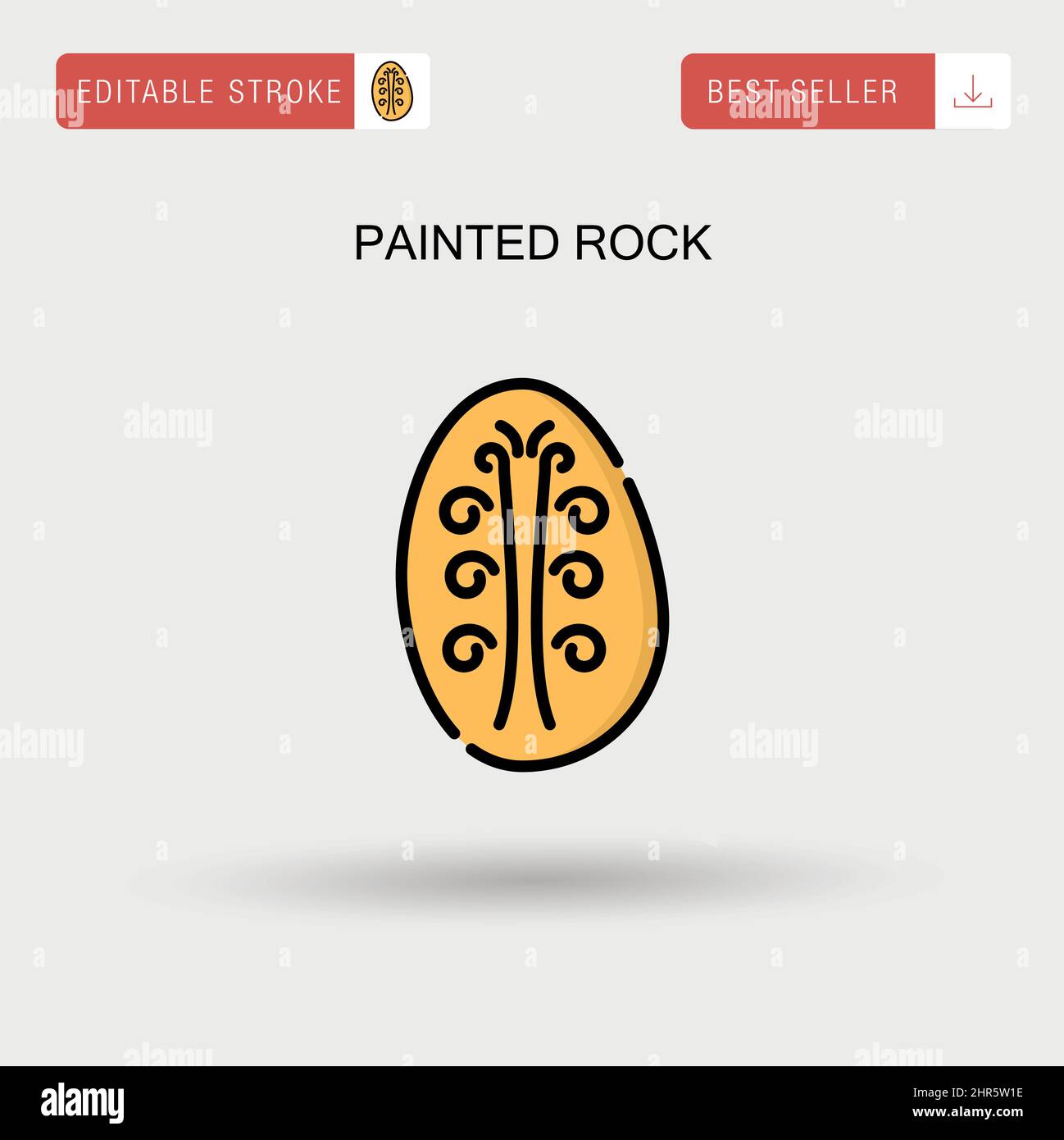 Painted rock Simple vector icon. Stock Vector