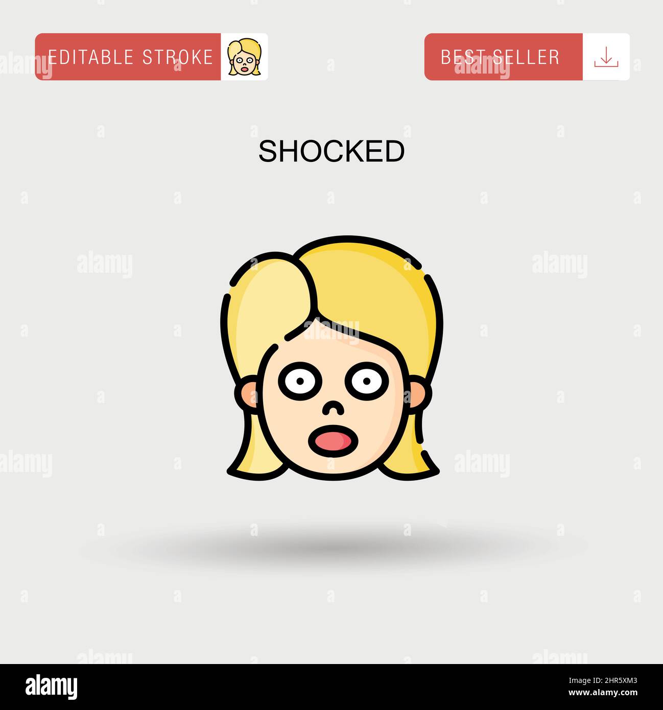 Shocked Simple vector icon. Stock Vector