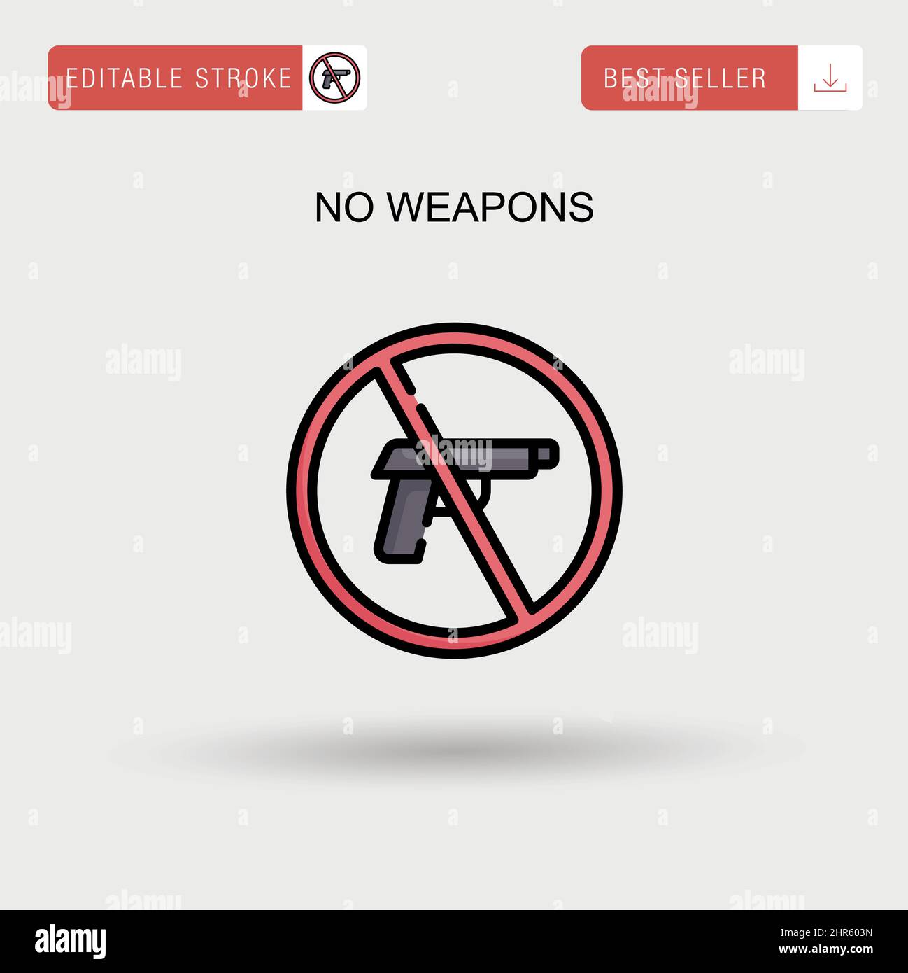 No weapons Simple vector icon. Stock Vector