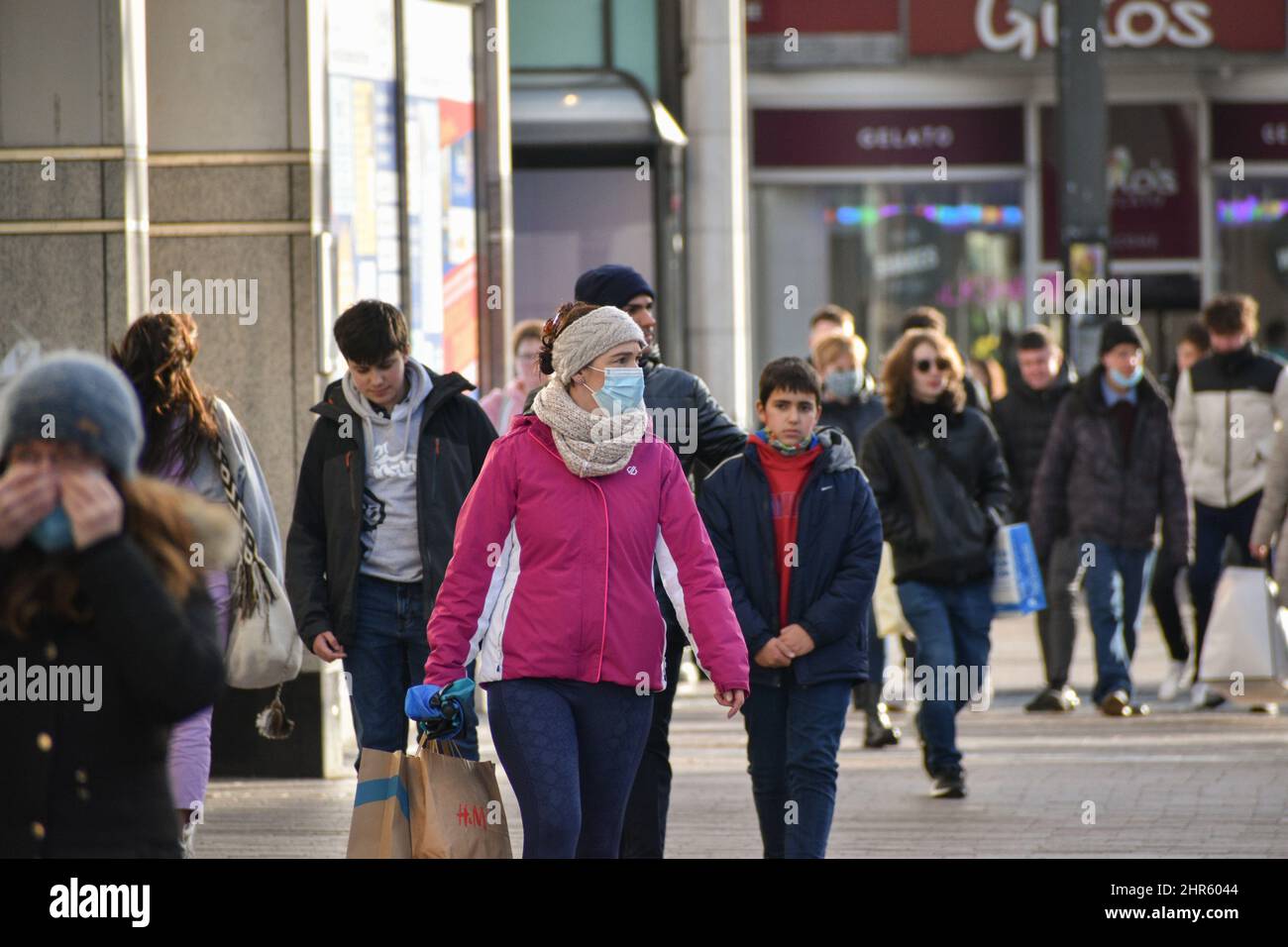 Cork city, Ireland. 19th Feb, 2022. After a severe storm yesterday, Cork City appears to be sunny and calm following a severe storm Eunice. Crowds were out today to enjoy the sunny spells. Credit: Karlis Dzjamko/Alamy Live News Stock Photo