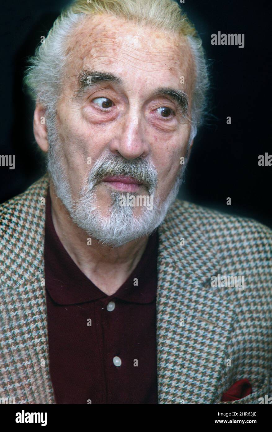 Christopher Lee,who plays the role of SARUMAN in the Lord of The Rings trilogy,promoting his autobiography LORD OF MISRULE at Waterstones bookshop in Stock Photo