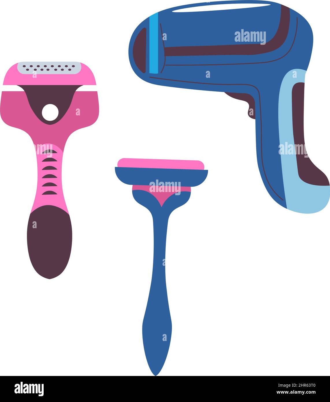Epilation and depilation, laser and razors set Stock Vector Image & Art