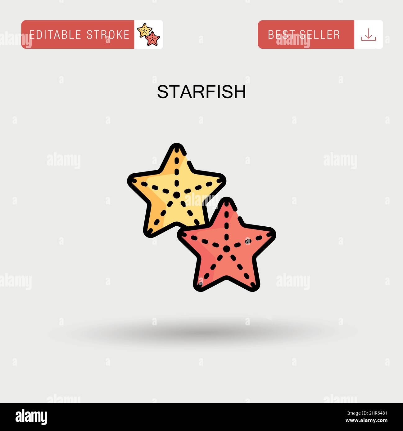 Starfish Simple vector icon. Stock Vector