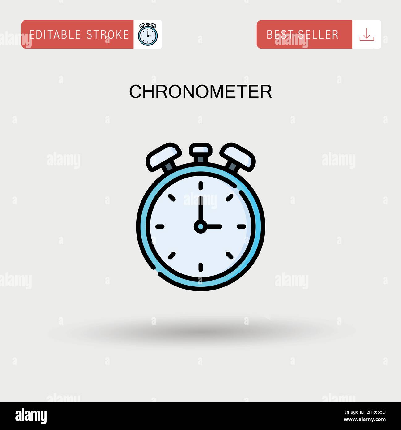 Chronometer Simple vector icon. Stock Vector