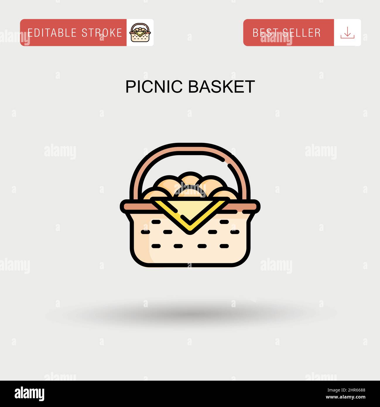 Picnic basket Simple vector icon Stock Vector Image & Art - Alamy