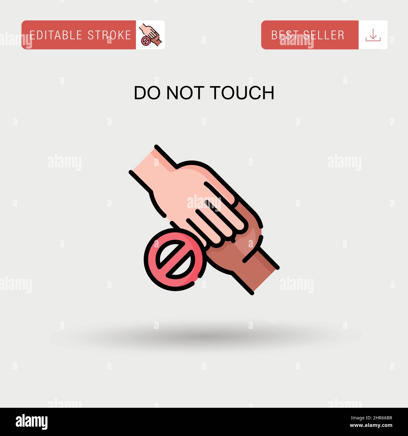 Do not touch Simple vector icon. Stock Vector