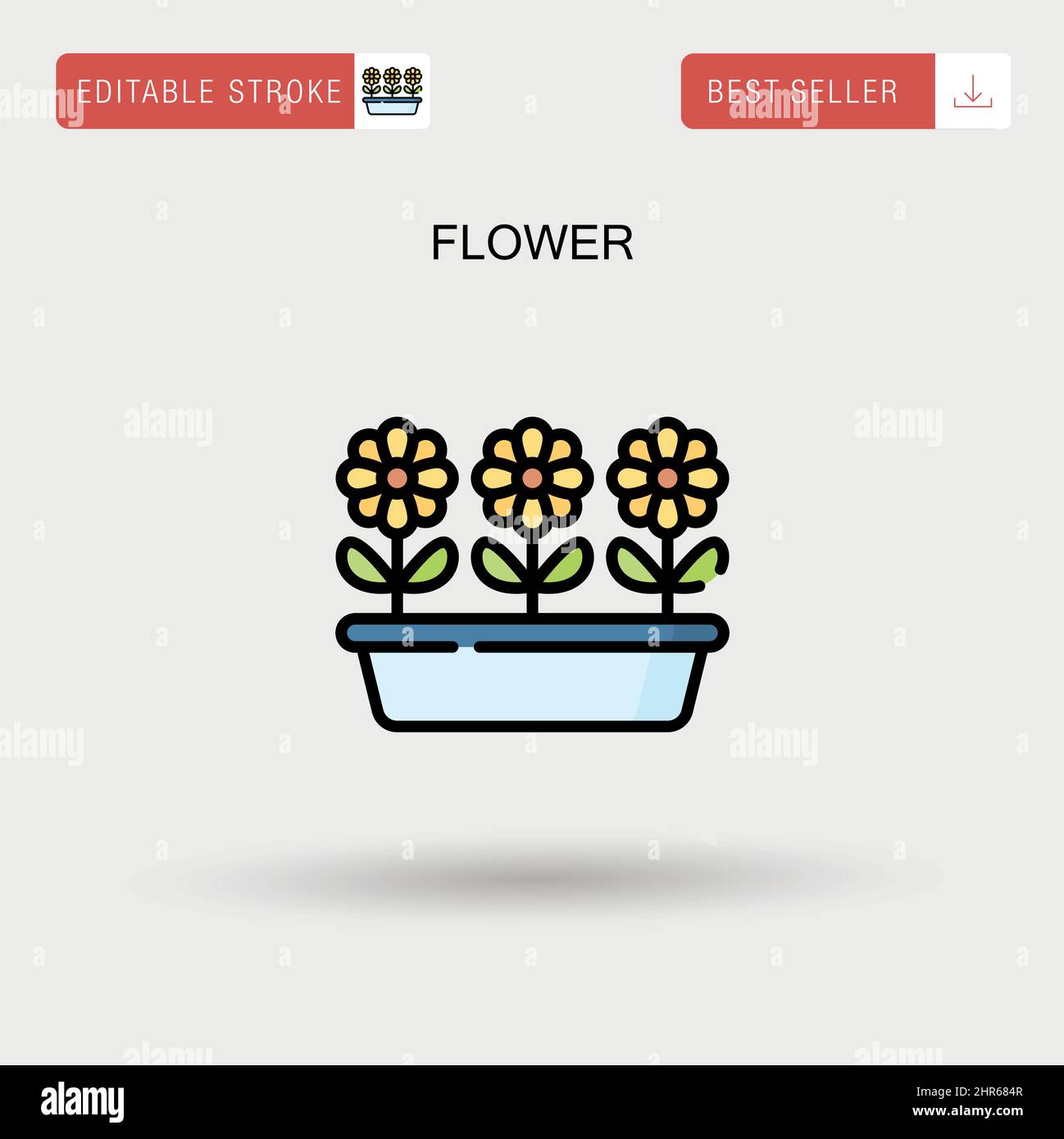 Flower Simple vector icon. Stock Vector
