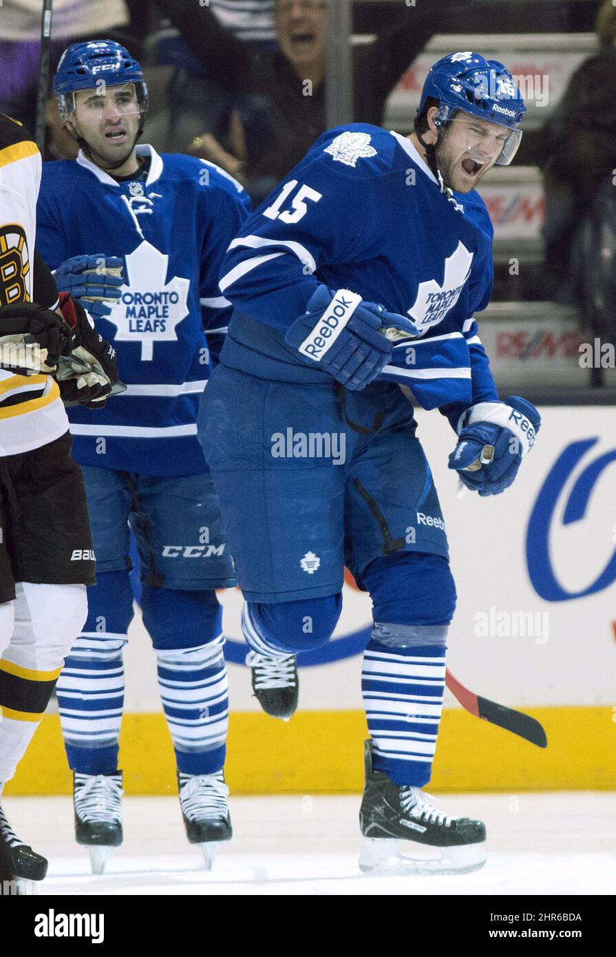 Paul Ranger of the Toronto Maple Leafs makes his way to the ice