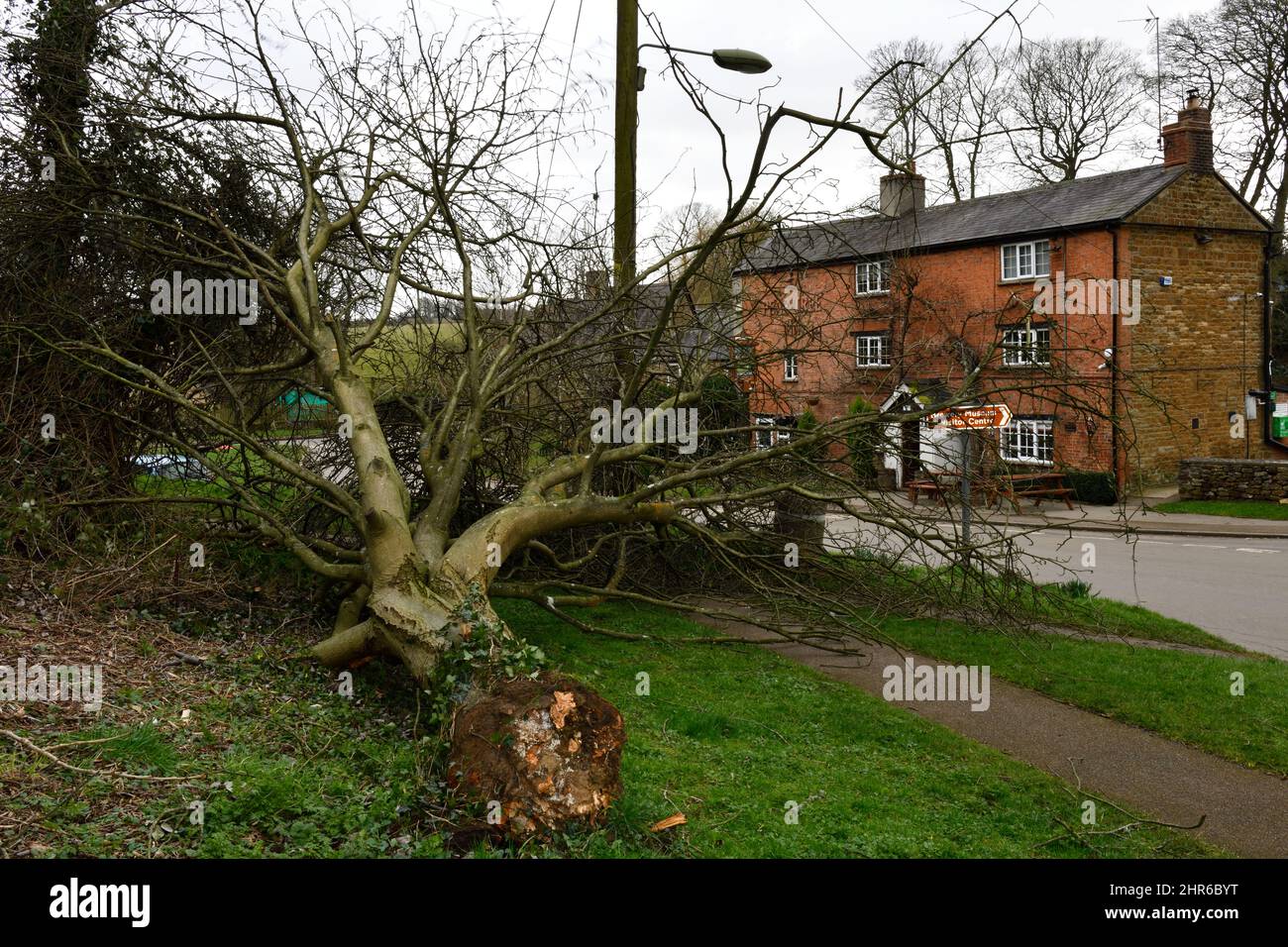 Aftermath of Storm Franklin Hook Norton Oxfordshire England uk 2022 Stock Photo