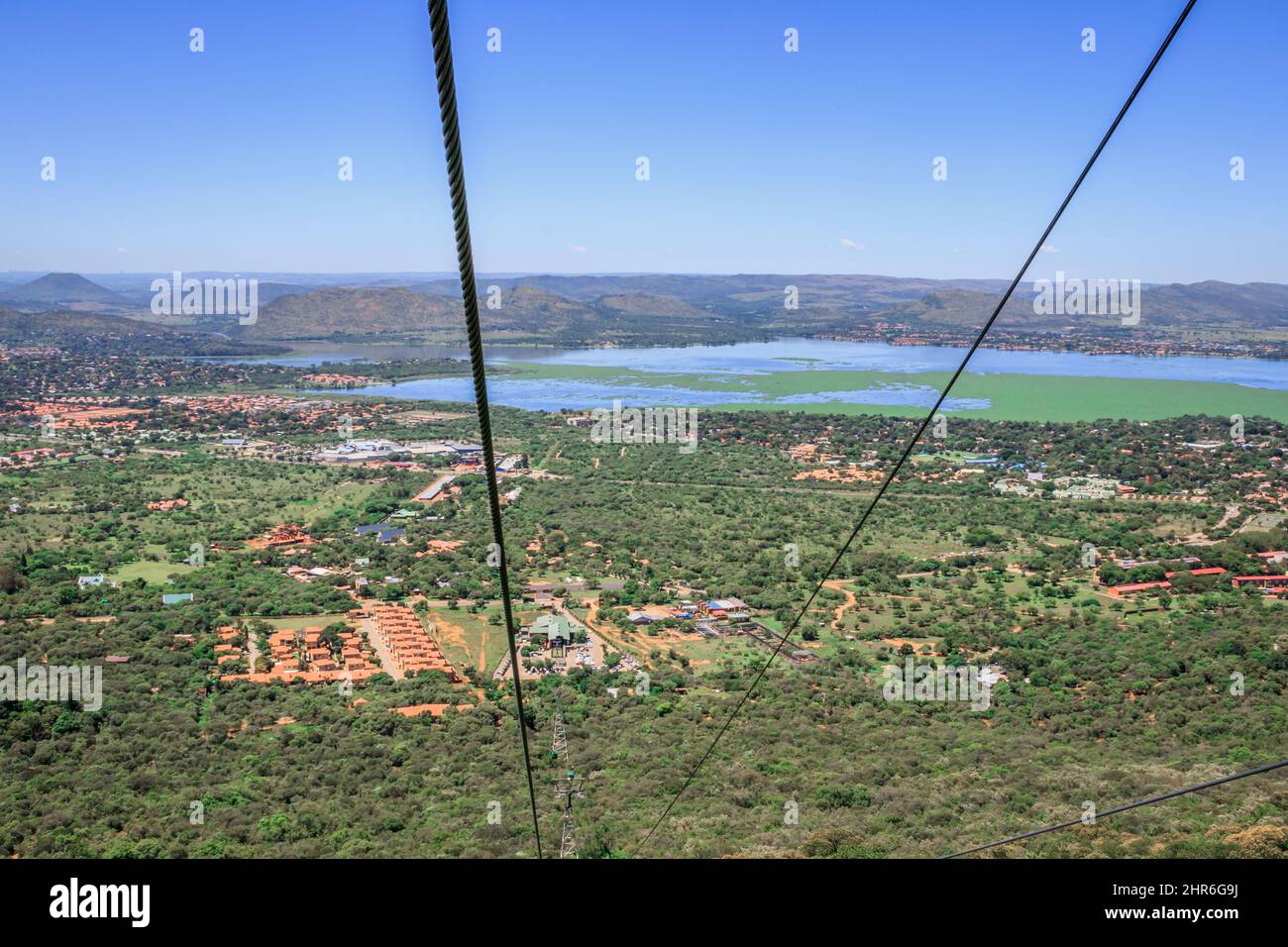 Hartbeespoort Aerial Cableway, Cable car going up Magaliesberg mountain, North West Province