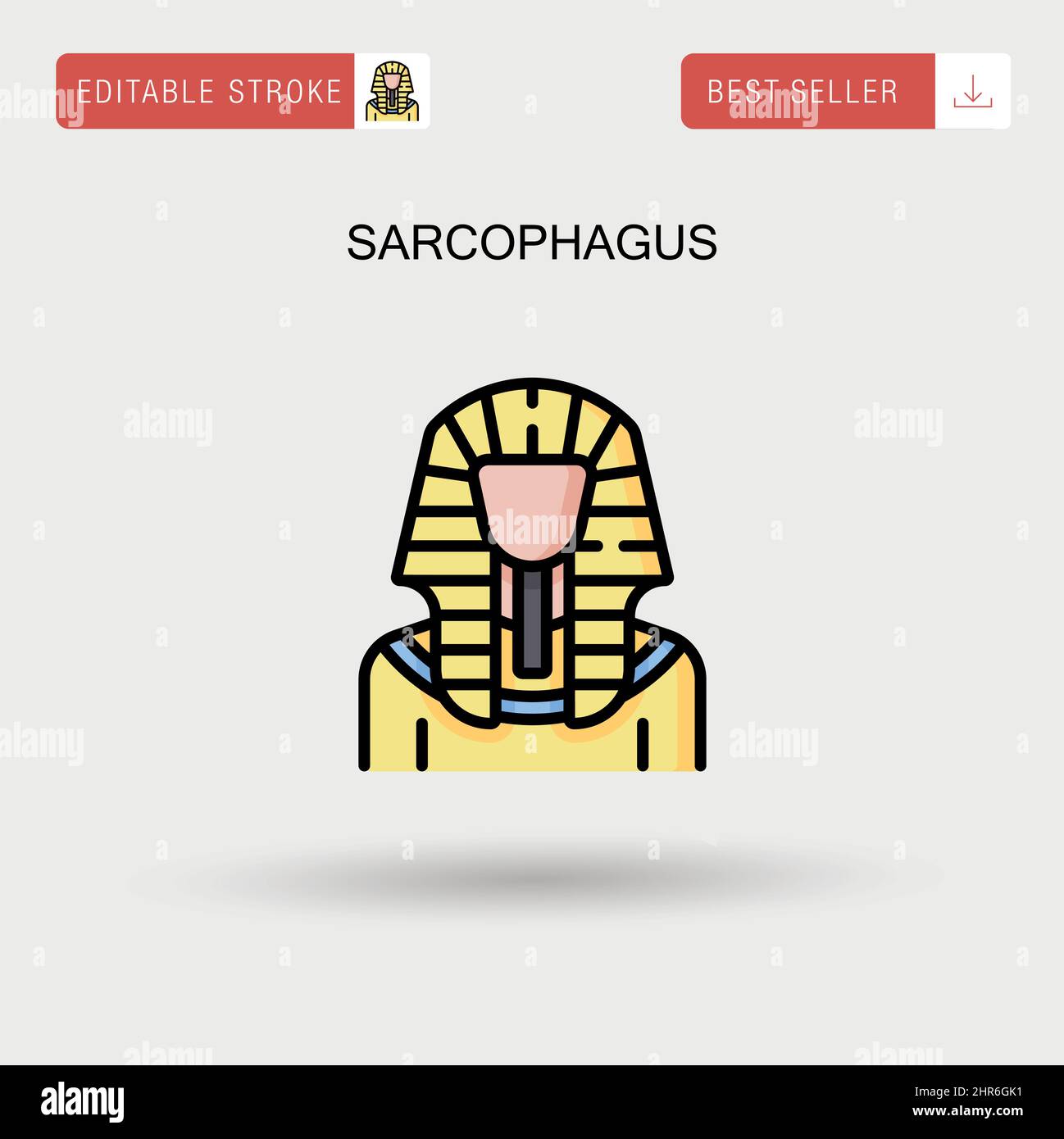 Sarcophagus Simple vector icon. Stock Vector