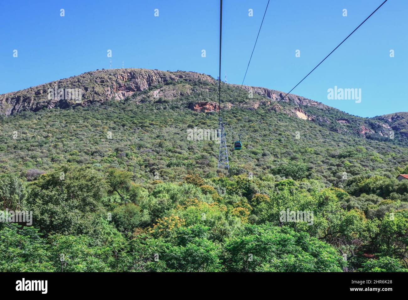 Hartbeespoort Aerial Cableway, Cable car going up Magaliesberg mountain, North West Province