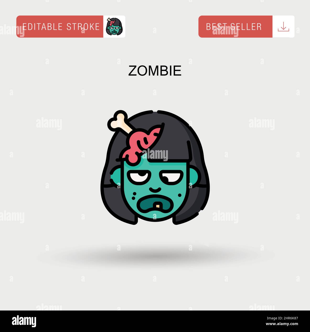 Zombie Simple vector icon. Stock Vector