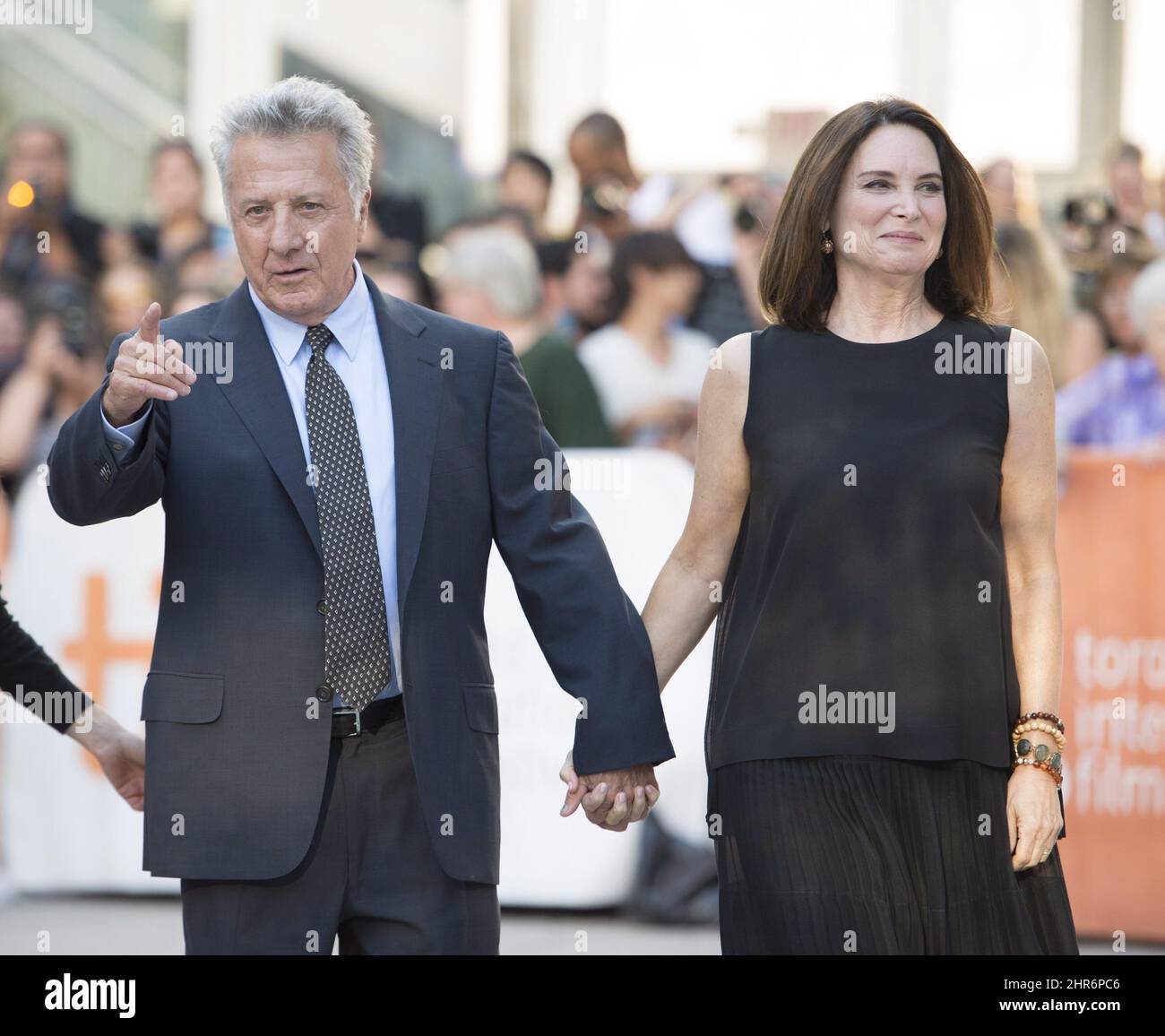 Dustin Hoffman and his wife Lisa pose for photos on the red carpet for