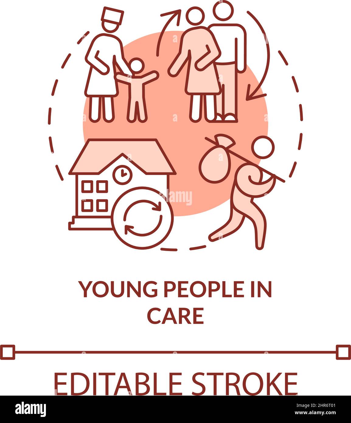 Young people in care terracotta concept icon Stock Vector Image & Art ...