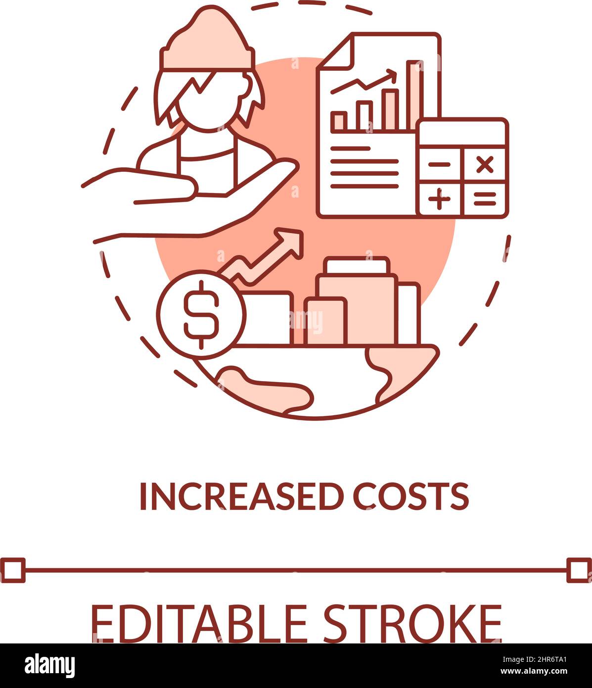 Increased costs terracotta concept icon Stock Vector Image & Art - Alamy