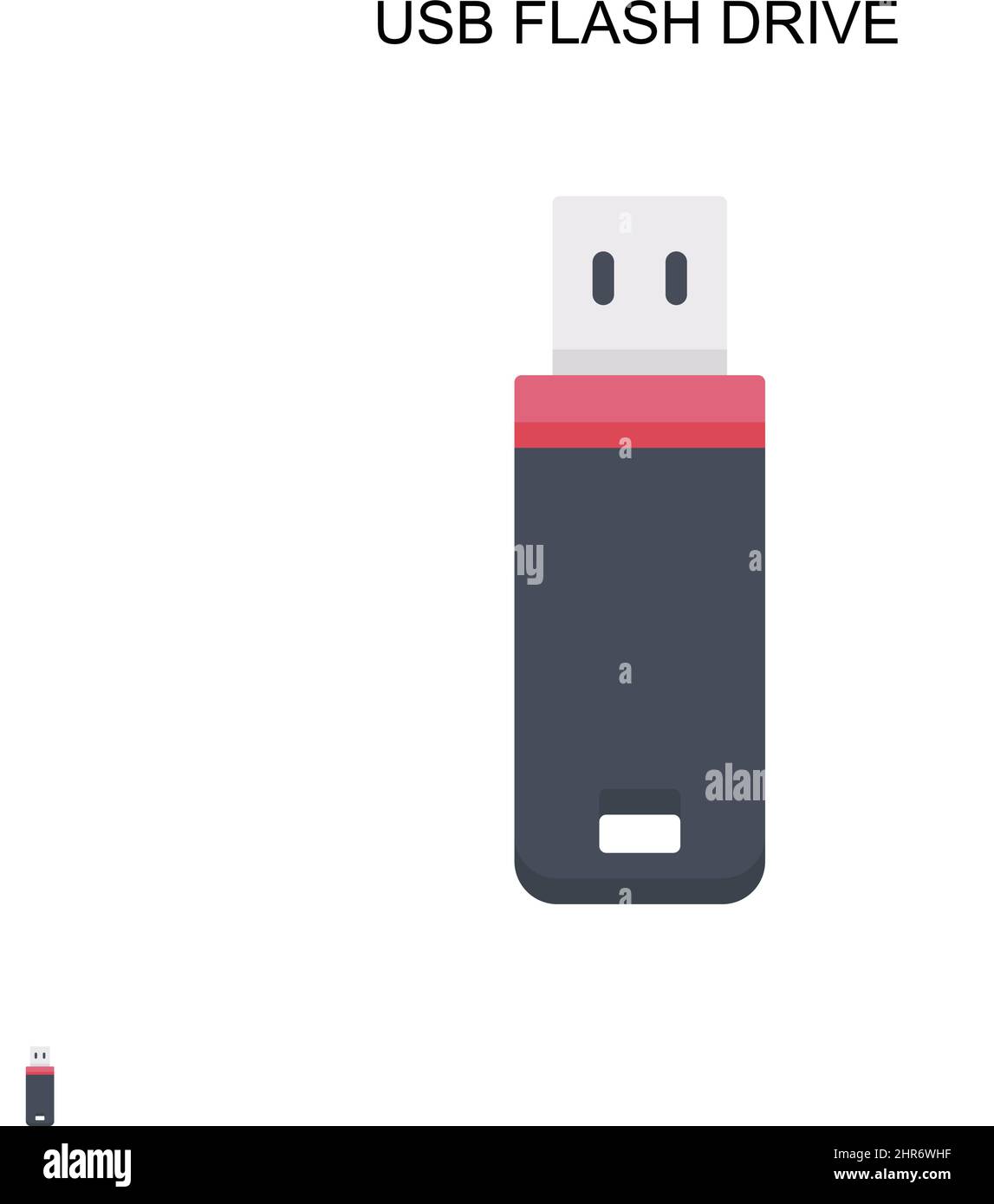 Usb flash drive Simple vector icon. Illustration symbol design template for web mobile UI element. Stock Vector