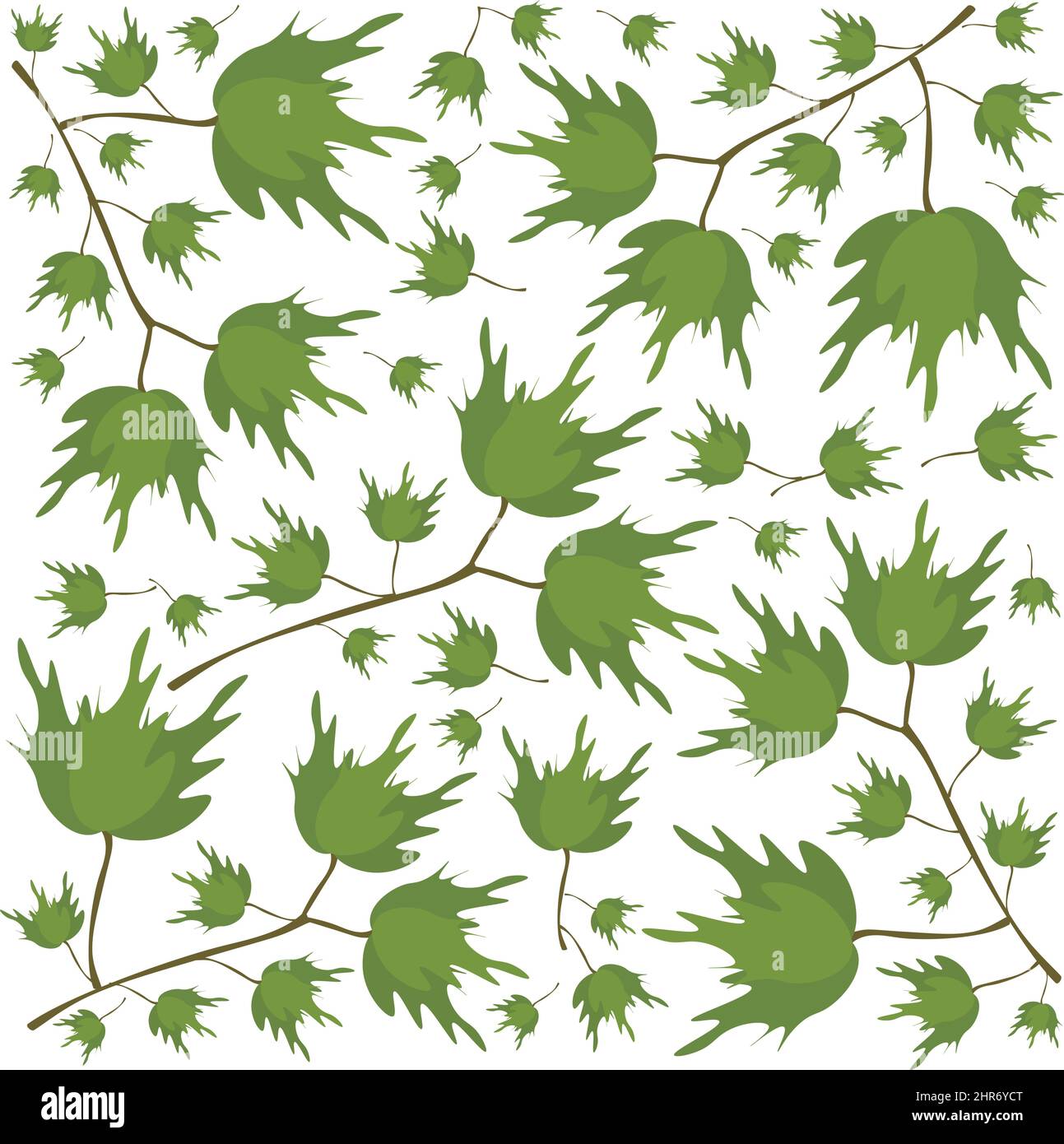 Illustration Vector Background of Beautiful Fresh Green Leaves on Tree ...
