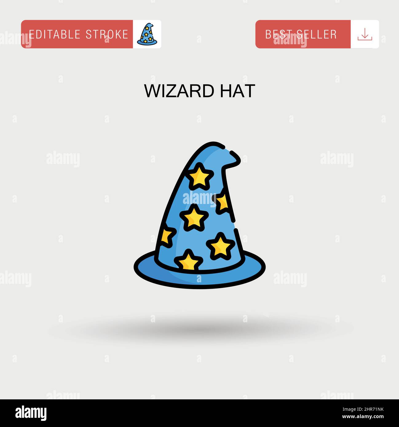 Wizard hat Simple vector icon. Stock Vector