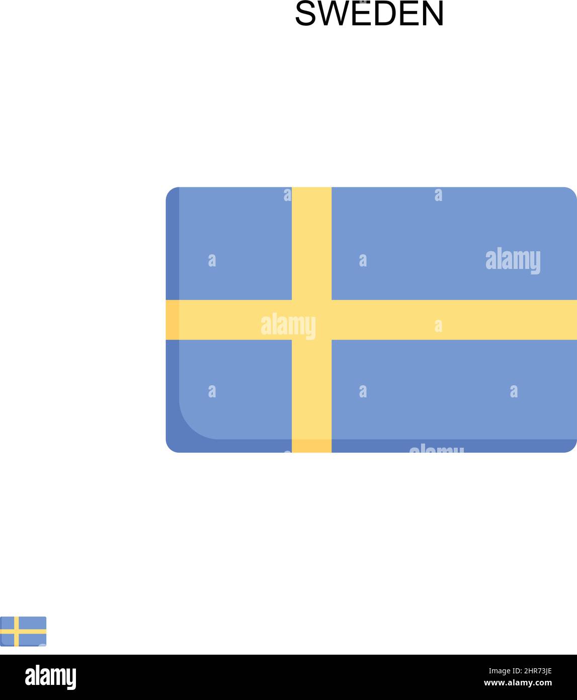 Sweden Simple vector icon. Illustration symbol design template for web mobile UI element. Stock Vector