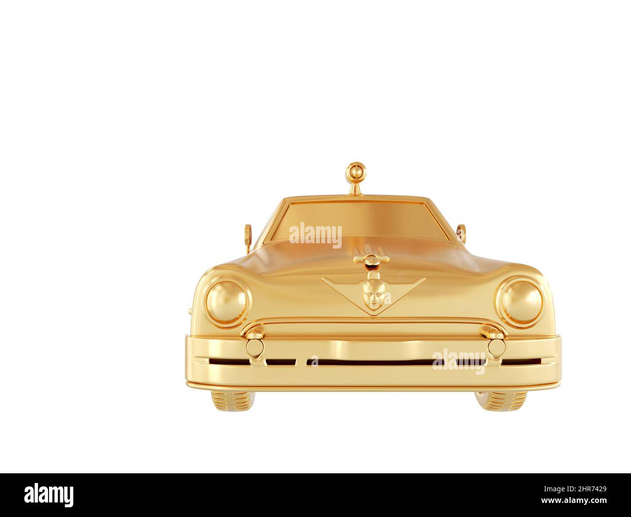 Gold car on a gray background. 3d rendering of a car Stock Photo - Alamy