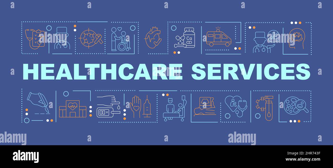 Healthcare services word concepts blue banner Stock Vector Image & Art ...