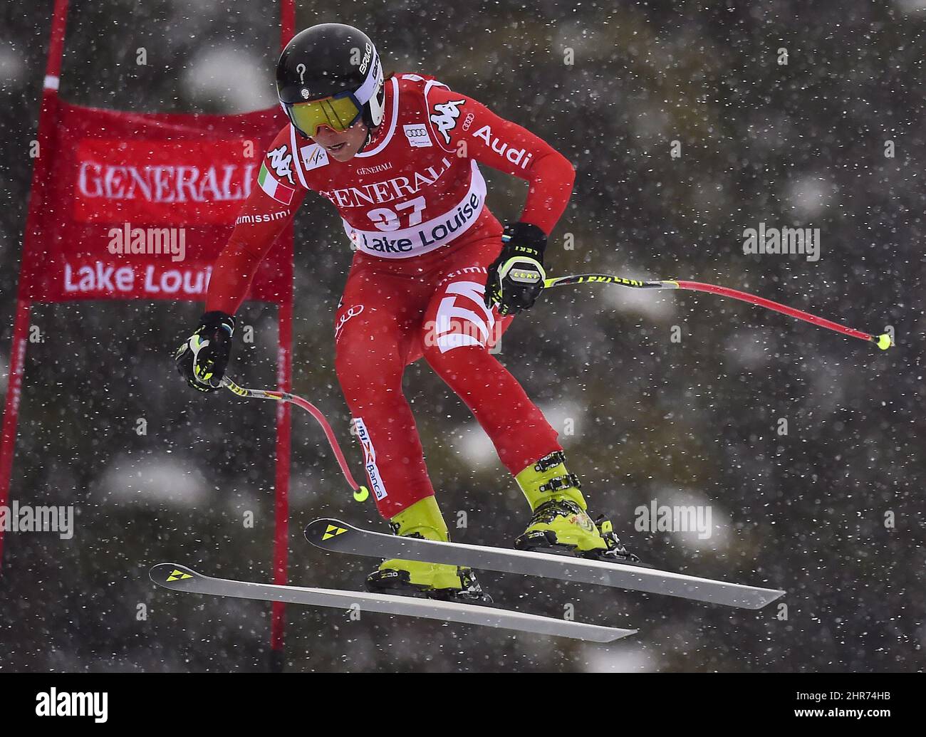 Johanna Schnarf of Italy races down the hill during the women's World