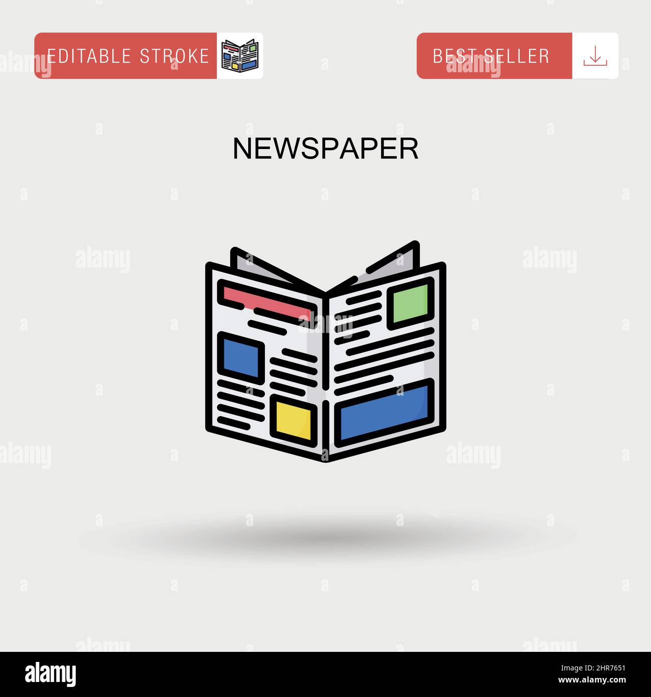 Newspaper Simple vector icon. Stock Vector