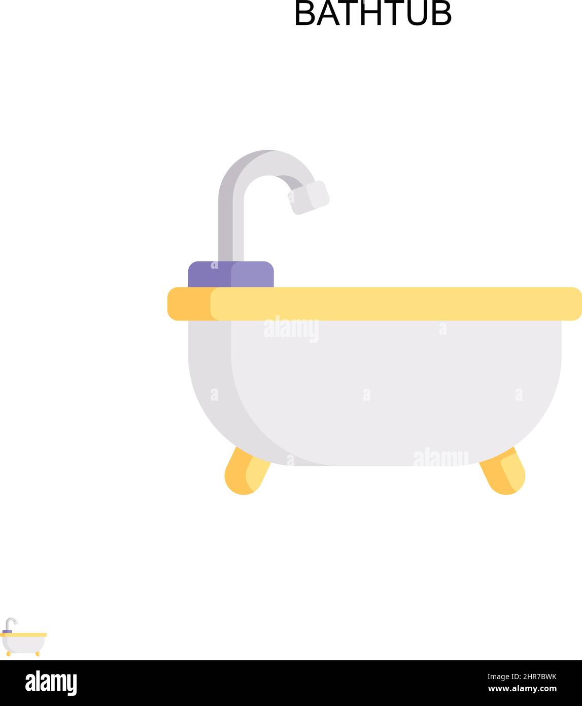 Bathtub Simple vector icon. Illustration symbol design template for web mobile UI element. Stock Vector