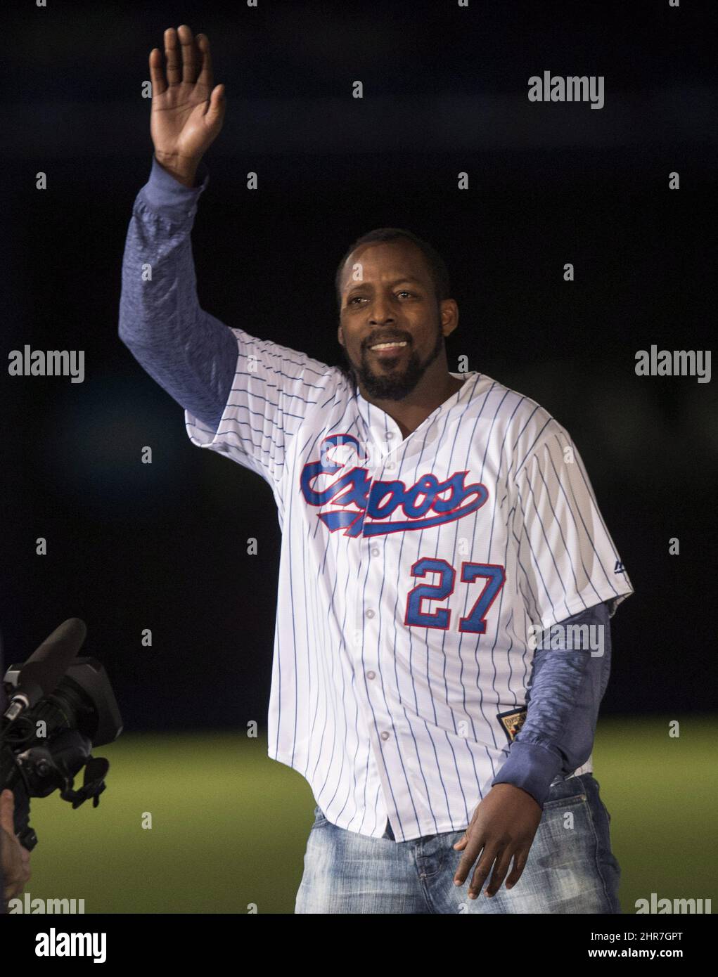Vladimir Guerrero of the Montreal Expos during a game at Dodger Stadium in  Los Angeles, California during the 1997 season.(Larry Goren/Four Seam  Images via AP Images Stock Photo - Alamy
