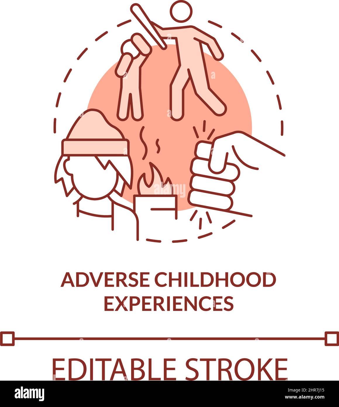 Adverse childhood experience terracotta concept icon Stock Vector Image ...