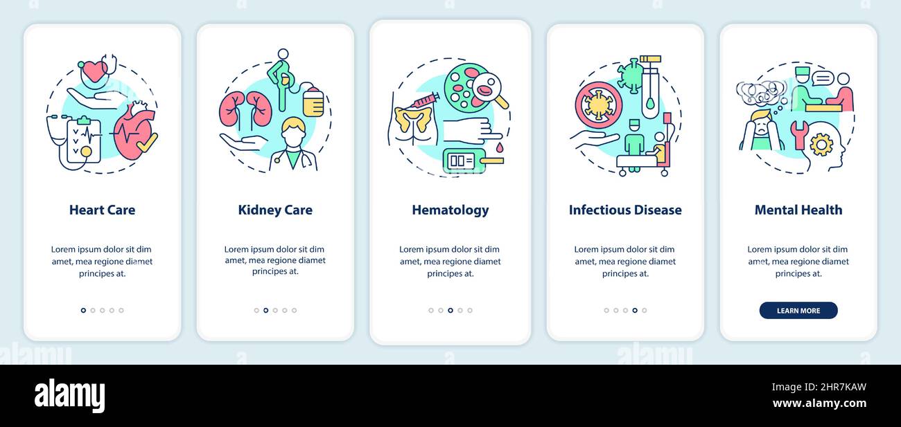 Providing medical services onboarding mobile app screen Stock Vector ...