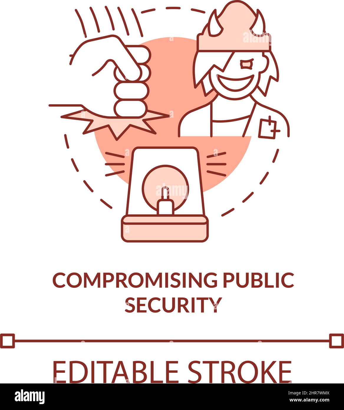 Compromising public security terracotta concept icon Stock Vector Image ...