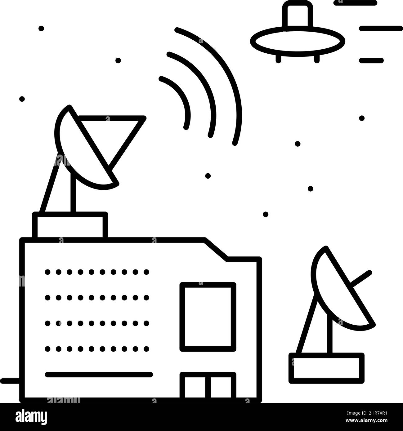 space alien station line icon vector illustration Stock Vector Image ...