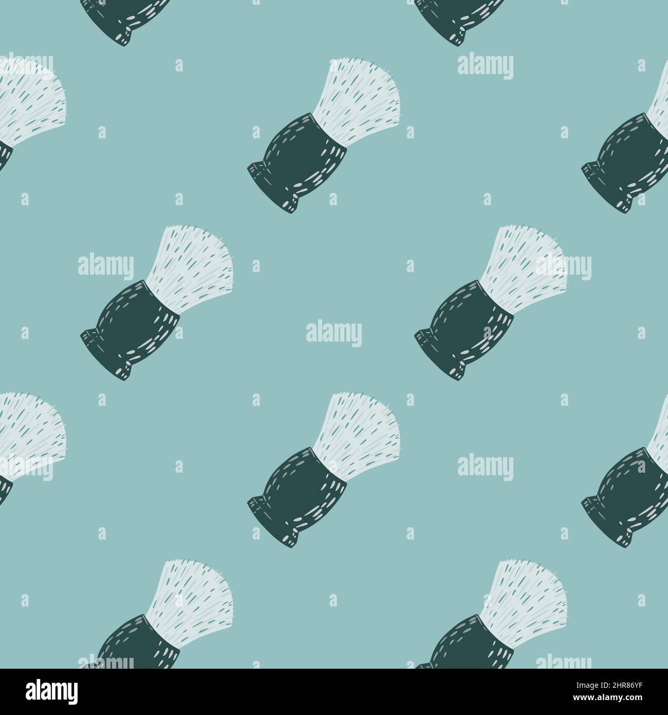 Shaving brush seamless pattern. Barber shop in doodle style. Hand drawn ...