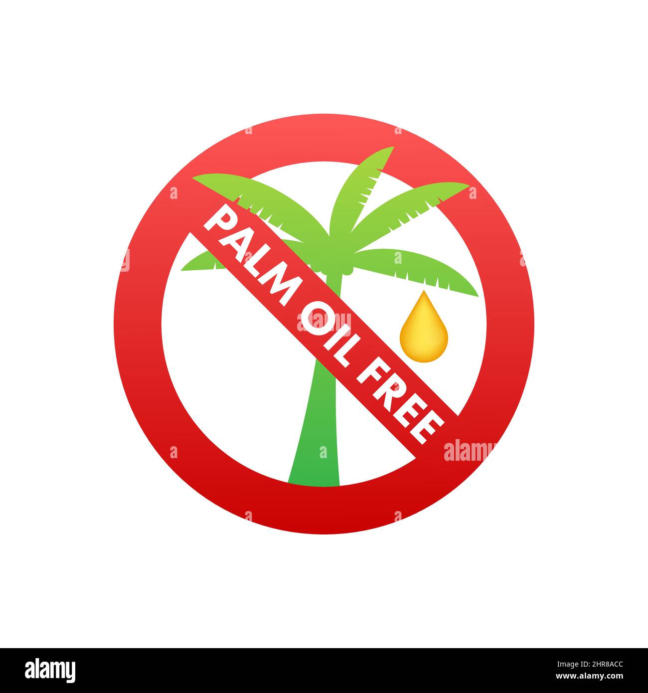 Palm Oil Free symbol. Organic food without saturated fats. Vector stock