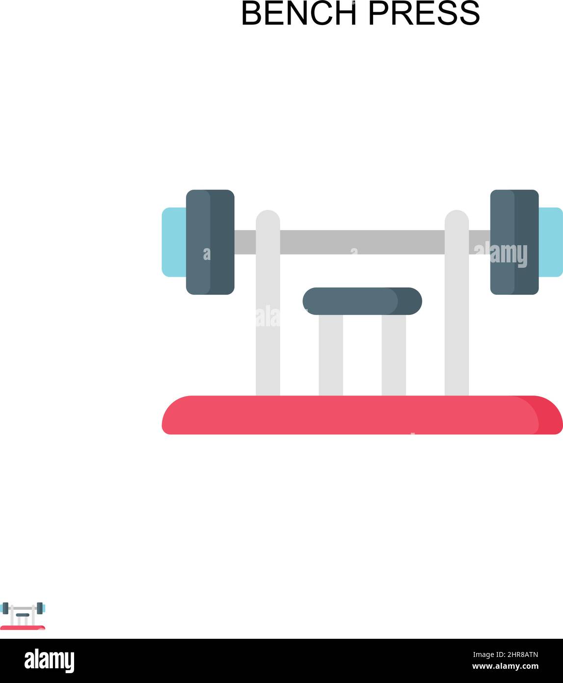 Bench press Simple vector icon. Illustration symbol design template for web mobile UI element. Stock Vector