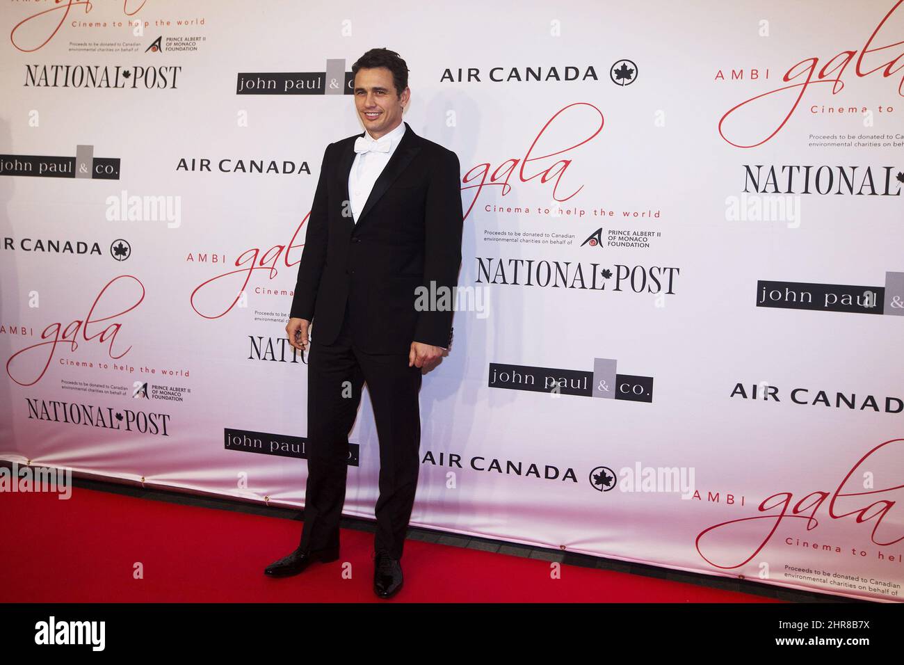 Actor James Franco on the red carpet for the AMBI Benefit Gala/Cinema to Help The World event in Support of The Prince Albert II of Monaco Foundation in Toronto on Wednesday, September 9, 2015. THE CANADIAN PRESS/Michelle Siu Stock Photo