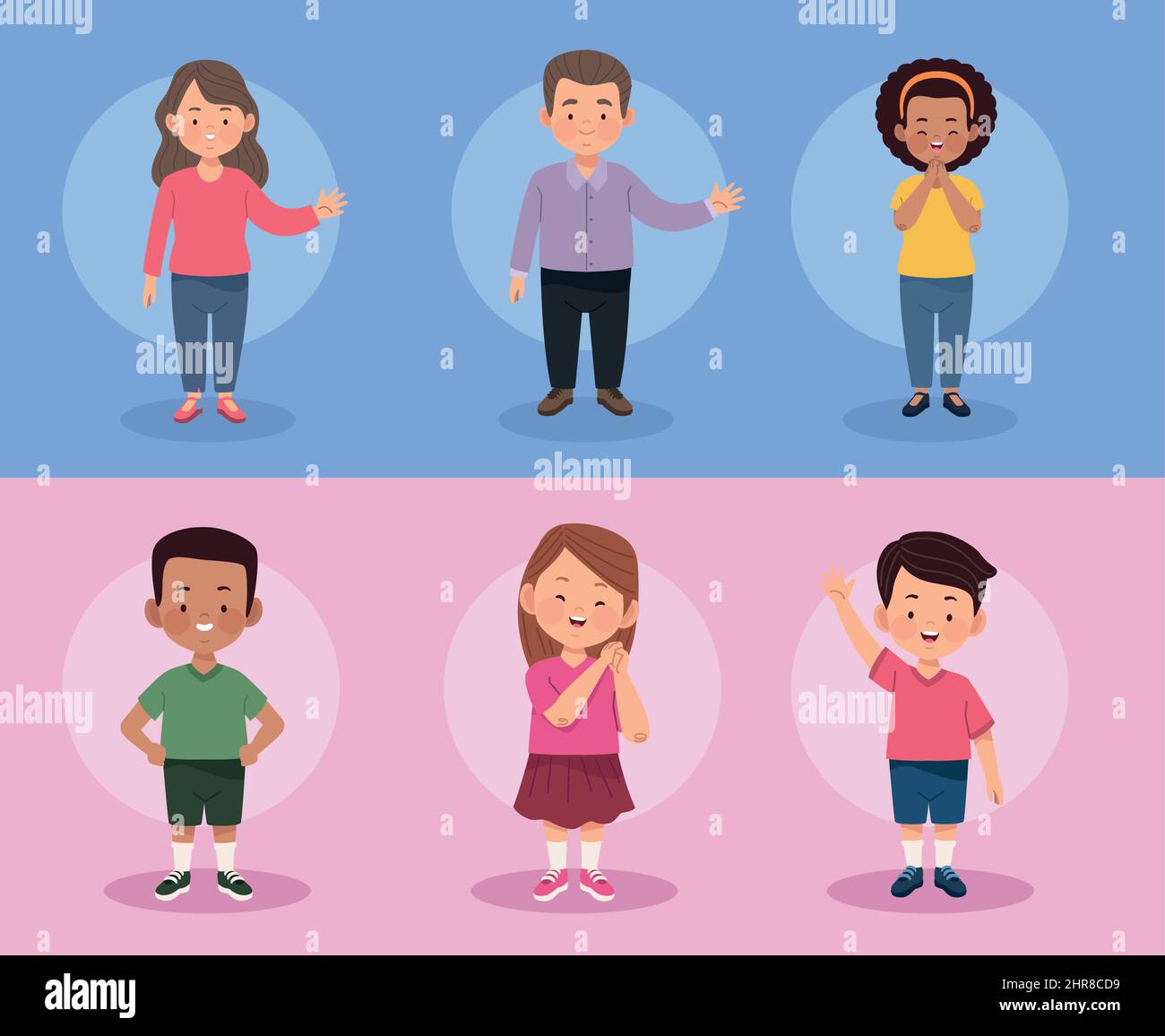 family members six characters Stock Vector Image & Art Alamy
